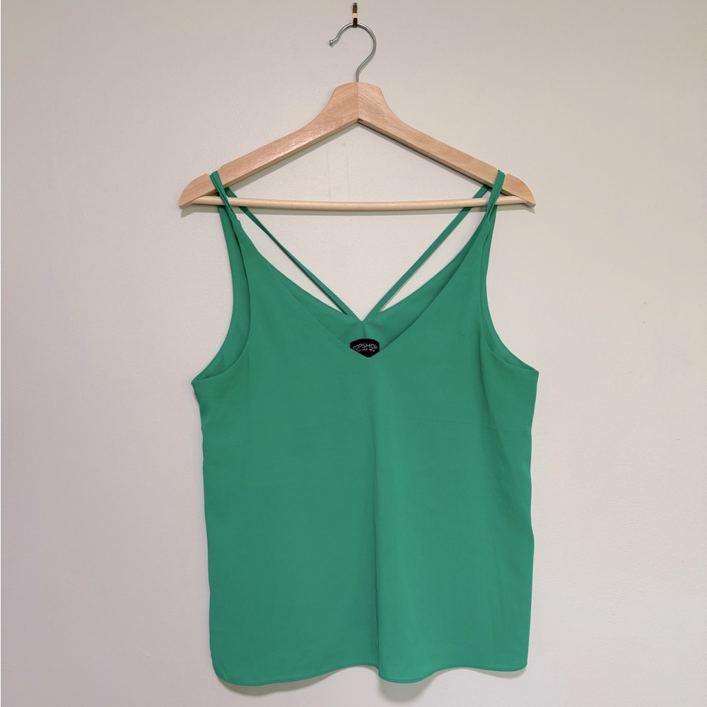 Topshop green party top